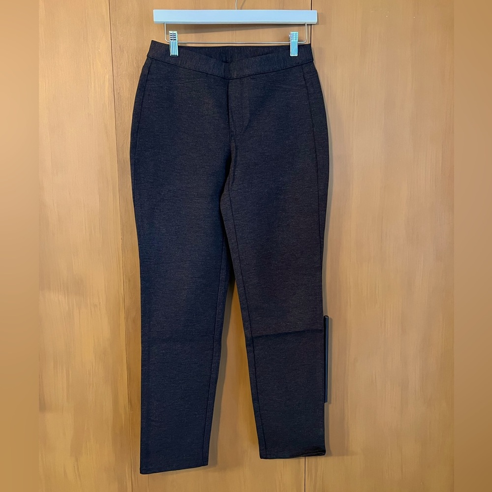 JJill Ponte Slim Leg Pants, pull on, Dark Umber Heather, misses XS